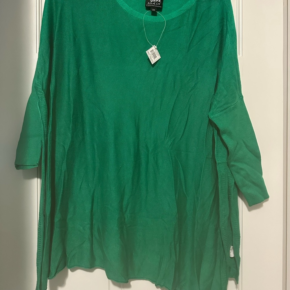 Vibrant Green Knit Top by Mainstreet Collection